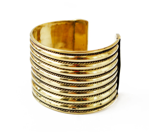 Браслет Скоба 8 дутых полосок белый метал
