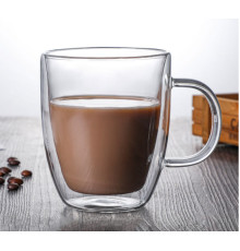 Чашка двойное стекло Прямая 350мл.
