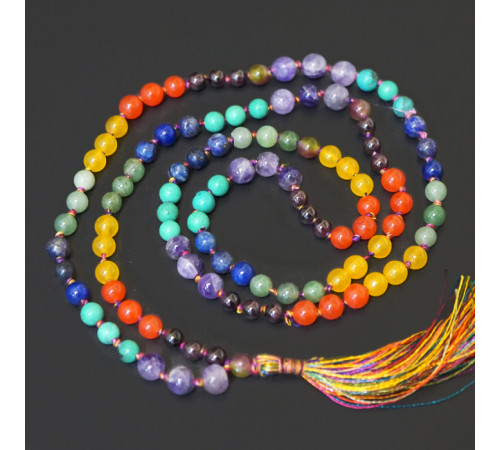 Чітки кам'яні Сім чакр P-Beads-059