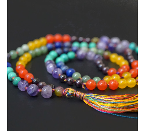 Чітки кам'яні Сім чакр P-Beads-059