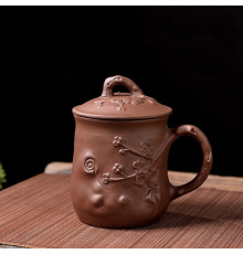 Чашка з кришкою "Сливова чашка" Коричнева