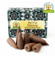 Ароматичні конуси Біла шавлія Namaste India Back Flow cones White sage