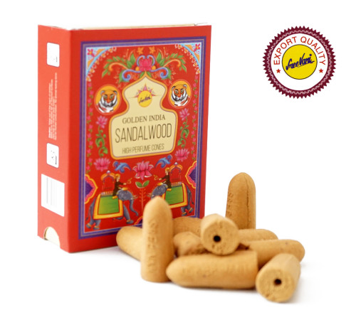 Ароматичні конуси Сандал Sreevani Back Flow cones Sandalwood