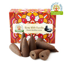 Ароматичні конуси Троянда з ваніллю Namaste India Back Flow cones Rose Vanilla