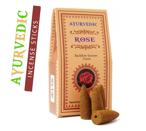 Ароматичні конуси Троянда Ayurvedic BACK FLOW Rose