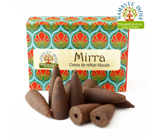 Ароматические конусы Мирра Namaste India Back Flow cones Myrrh