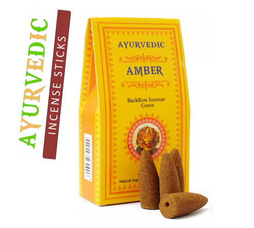 Ароматичні конуси Амбер Ayurvedic BACK FLOW Amber
