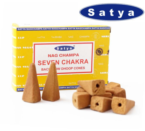 Ароматичні конуси Сім чакр Satya Back Flow cones SEVEN CHAKRA