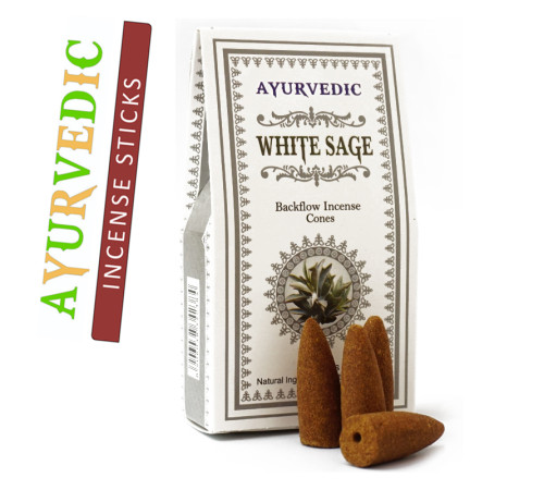 Ароматичні конуси Біла шавлія Ayurvedic BACK FLOW White Sage