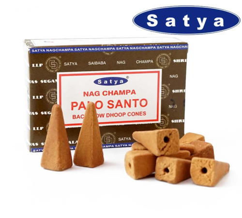 Ароматичні конуси Пало Санто Satya Back Flow cones PALO SANTO