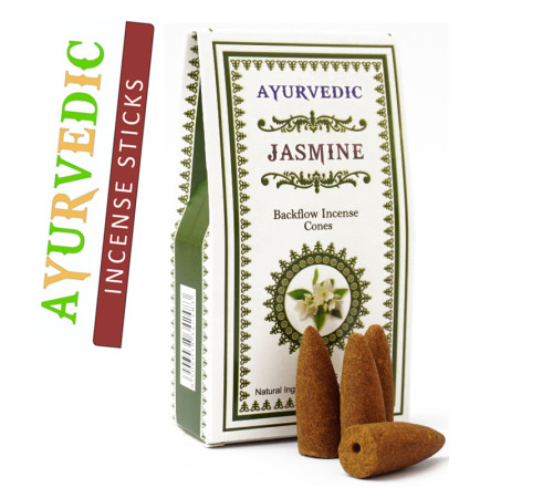 Ароматичні конуси Жасмин Ayurvedic BACK FLOW Jasmine