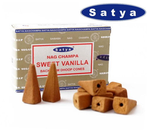 Ароматичні конуси Солодка ваніль Satya Back Flow cones SWEET VANILLA