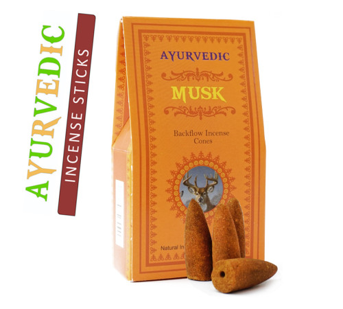 Ароматичні конуси Муск Ayurvedic BACK FLOW Musk