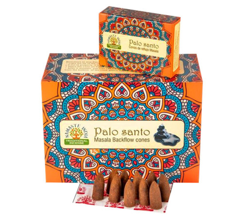 Ароматичні конуси Пало Санто Namaste India Back Flow cones Palo Santo