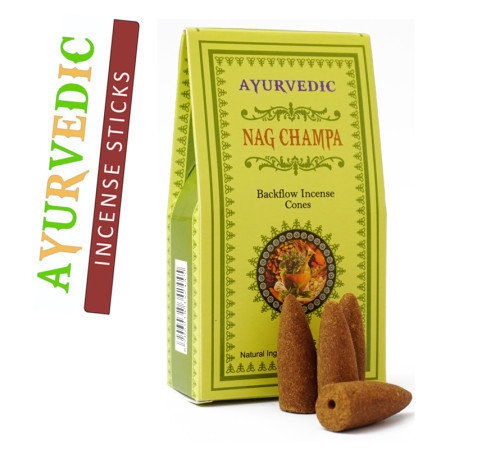 Ароматичні конуси Наг Чампа Ayurvedic BACK FLOW Nag Cones