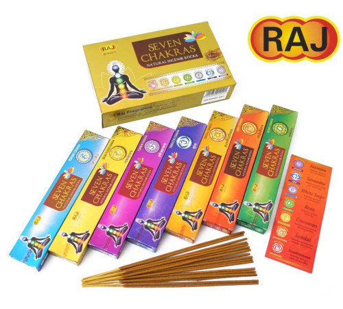 Ароматичні палички Сім Чакр Raj Seven Chakras 7 пачок