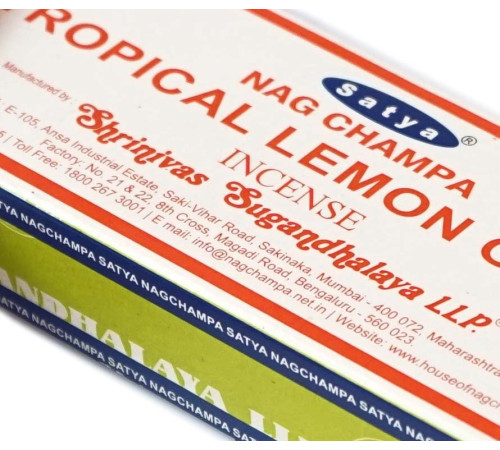 Ароматичні палички Тропічний лимонник Satya Tropical Lemon Grass