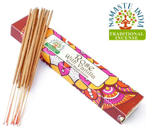 Ароматичні палички Троянда з ваніллю Namaste India Rose Vanilla