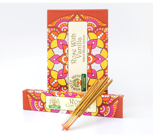 Ароматичні палички Троянда з ваніллю Namaste India Rose Vanilla