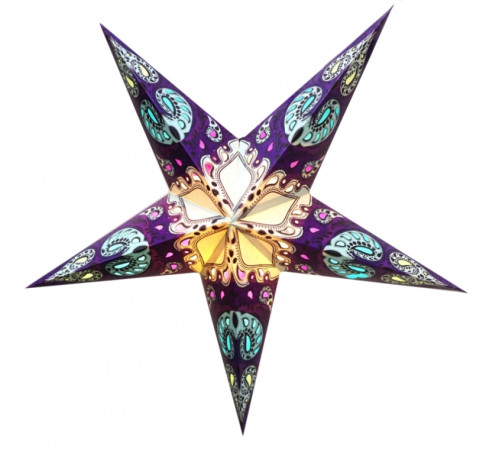 Абажур Зірка картонна 5 променів PURPLE TURQUOISE CYRUS