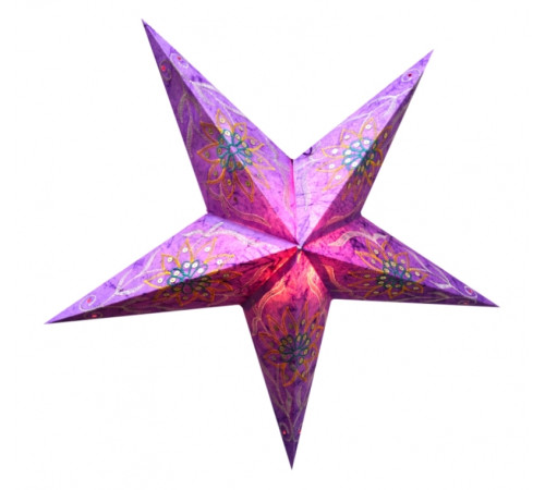 Абажур Зірка картонна 5 променів PURPLE FLOWER EMBD.