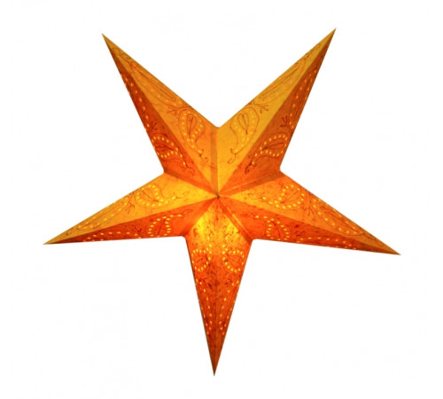 Абажур Зірка картонна 5 променів ORANGE PAISLEY EMBD.