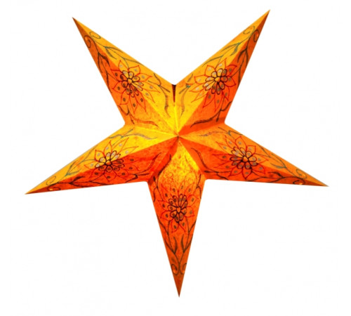 Абажур Зірка картонна 5 променів ORANGE FLOWER EMBD.