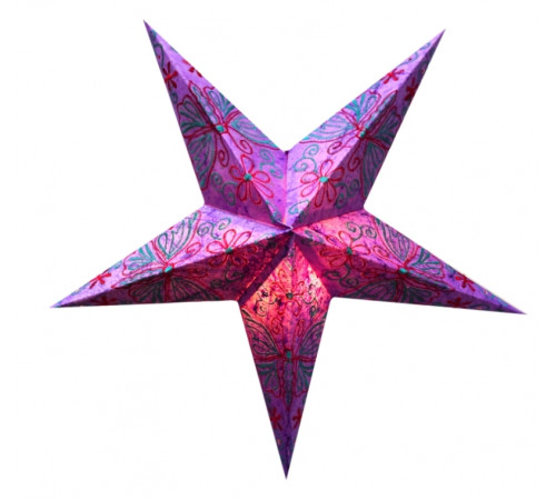 Абажур Зірка картонна 5 променів PURPLE BUTTERFLY EMBD.