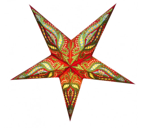 Абажур Зірка картонна 5 променів Red Green Unicorn Zari