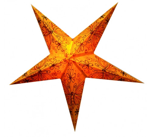Абажур Зірка картонна 5 променів ORANGE BUTTERFLY EMBD.