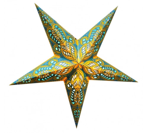 Абажур Зірка картонна 5 променів TURQUOISE GANESH ZARI