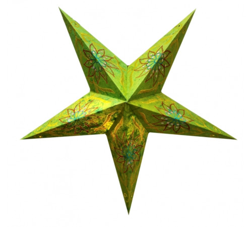 Абажур Зірка картонна 5 променів GREEN FLOWER EMBD.